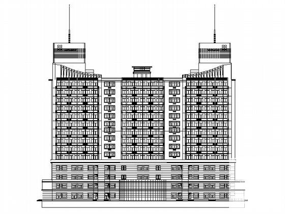 14层五星级酒店建筑方案设计图纸(平面图) - 1
