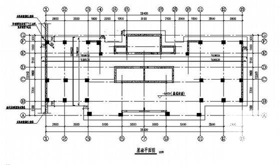 16层框架剪力墙住宅楼结构CAD施工图纸（筏形基础）(平面布置图) - 1