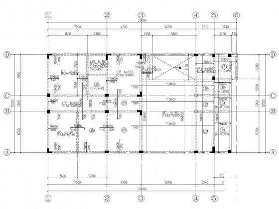 柱下独基3层框架住宅楼结构CAD施工图纸（6度抗震）(平面布置图) - 3