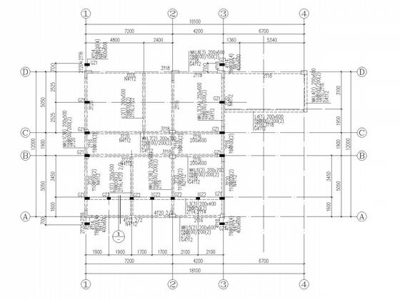 柱下独基3层框架住宅楼结构CAD施工图纸（6度抗震）(平面布置图) - 4
