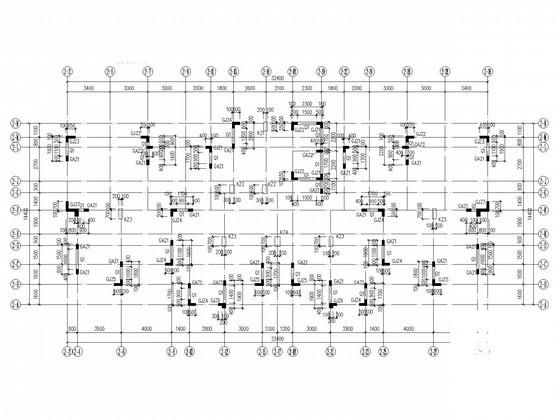 18层部分框支剪力墙商务楼结构CAD施工图纸(平面布置图) - 2