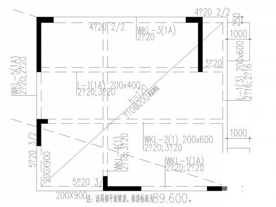 27层框剪结构商务办公楼结构CAD施工图纸(地下室顶板) - 5