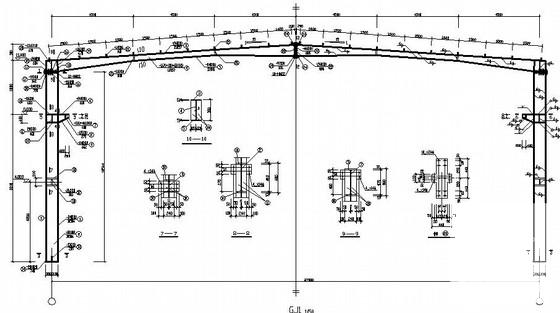 27米跨门式刚架厂房结构CAD施工图纸（独立基础）(平面布置图) - 1