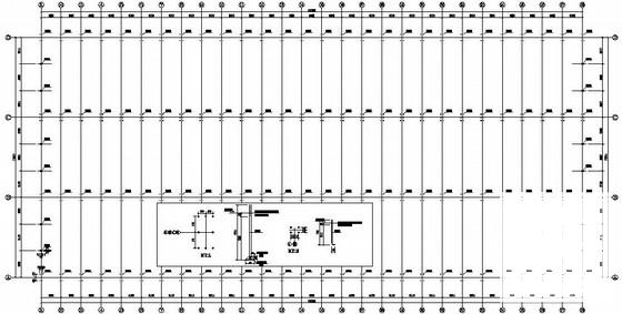 门式钢架成品库结构CAD施工图纸(建筑) - 1