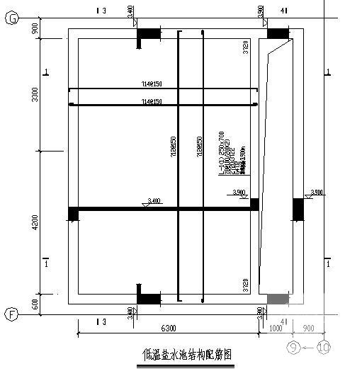 动力车间框架结构CAD施工图纸(特种结构水池) - 2
