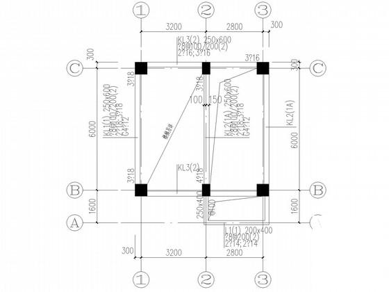 6层框架消防训练塔结构CAD施工图纸（独立基础）(楼梯平面图) - 3