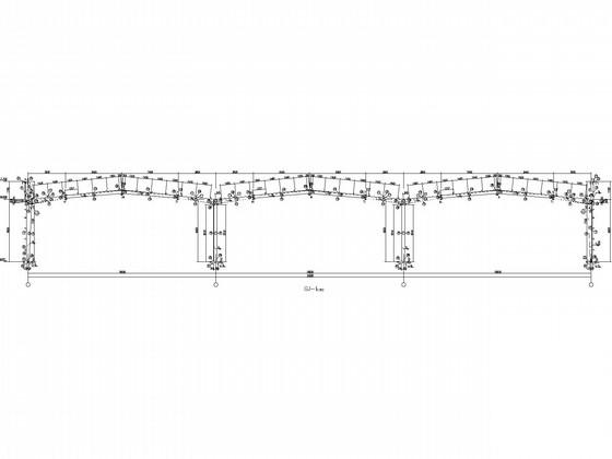 54米三联跨门式刚架厂房结构CAD施工图纸(建施)(平面布置图) - 1