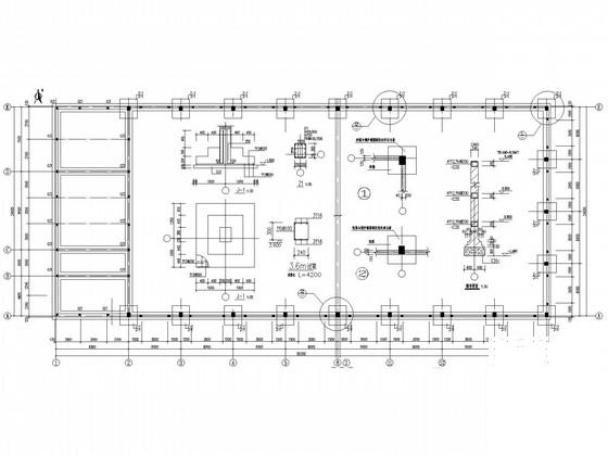 24米跨混凝土柱门式刚架厂房结构CAD施工图纸(基础平面图) - 2