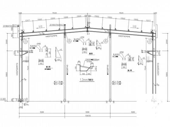 3套门式刚架生产车间结构CAD施工图纸(部分建施) - 1