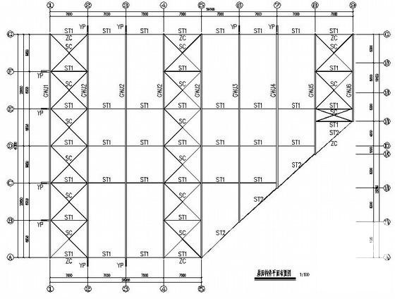 单层钢结构厂房结构CAD施工图纸（建筑CAD施工图纸） - 4