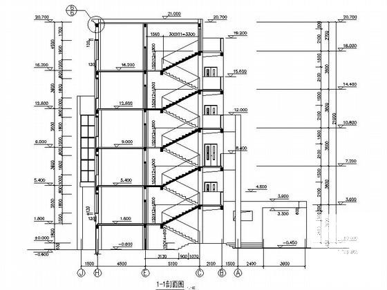 5层外廊式教学楼建筑扩初图纸 - 2