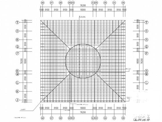 大学网架结构体育馆结构CAD施工图纸（6度抗震） - 3