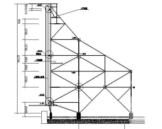 楼顶（三面翻）钢桁架广告牌结构CAD施工图纸 - 3