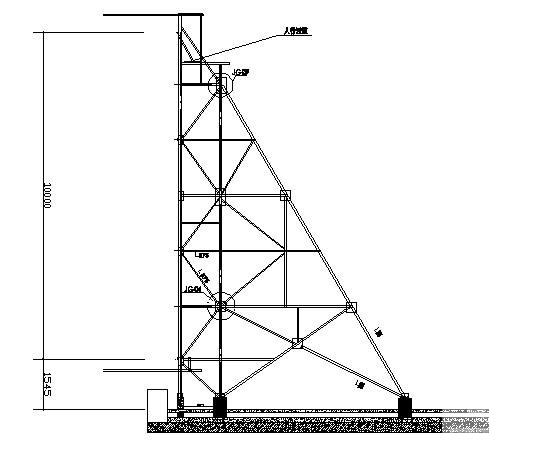 楼顶（三面翻）钢桁架广告牌结构CAD施工图纸 - 4