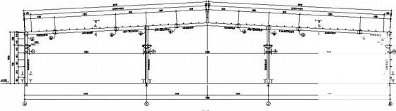 72米跨带吊车门式刚架厂房结构CAD施工图纸（7度抗震） - 2