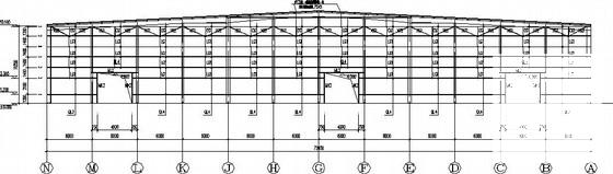 72米跨带吊车门式刚架厂房结构CAD施工图纸（7度抗震） - 3