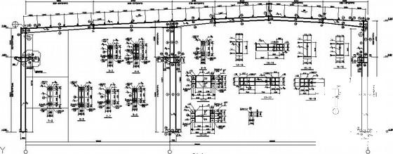 38米两连跨带吊车门式刚架厂房结构CAD施工图纸 - 3