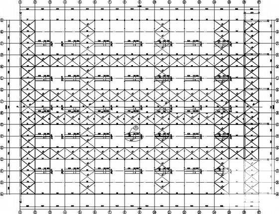 105米跨门式刚架厂房结构CAD施工图纸(局部框架)(平面布置图) - 1