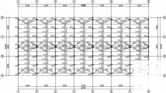 45X20米钢门式刚架厂房结构CAD施工图纸（7度抗震）(平面布置图) - 2