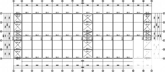 6度区36米跨门式刚架仓库结构CAD施工图纸(平面布置图) - 1