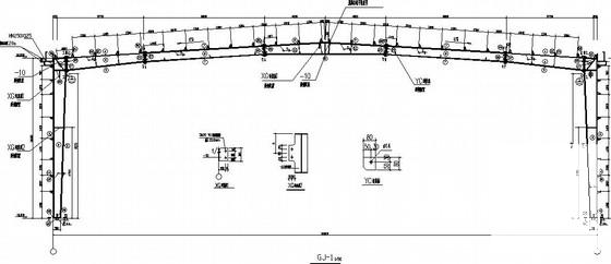 6度区36米跨门式刚架仓库结构CAD施工图纸(平面布置图) - 2