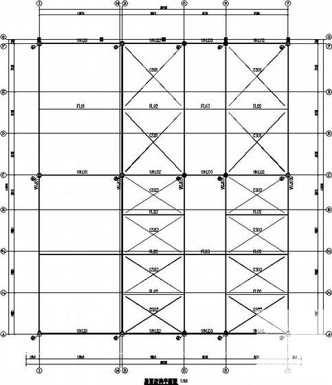 两连跨钢框架4S店汽车展厅结构CAD施工图纸 - 2