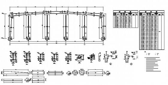 34米大跨门式钢架厂房结构CAD施工图纸(平面布置图) - 1