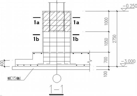 5层钢框架景观塔结构CAD施工图纸（独立基础）(平面布置图) - 4