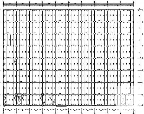 框架门式刚架汽车展场结构CAD施工图纸（7度抗震）(地下室顶板) - 1