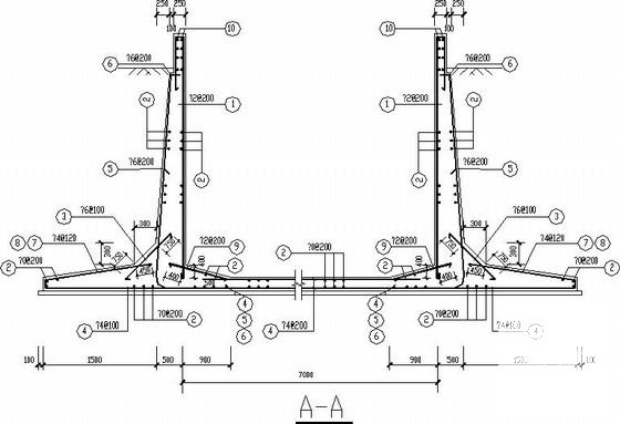 框架门式刚架汽车展场结构CAD施工图纸（7度抗震）(地下室顶板) - 4