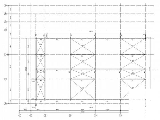 独立基础门式刚架篮球馆结构CAD施工图纸(建施)(屋顶平面图) - 3