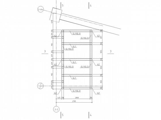 观光电梯钢框架结构CAD施工图纸(幕墙结构)(平面布置图) - 2