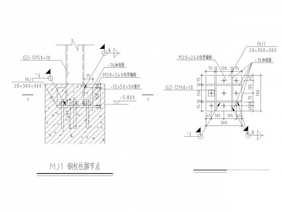 观光电梯钢框架结构CAD施工图纸(幕墙结构)(平面布置图) - 4