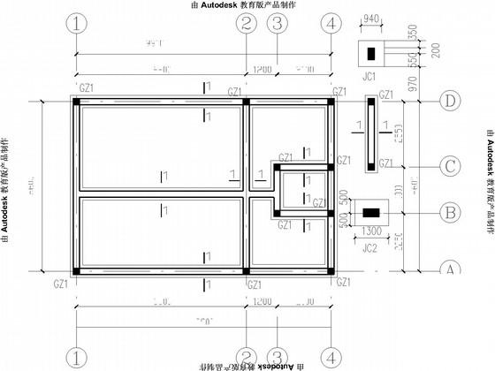 6.6米X10米单层砌体结构CAD施工图纸（7度抗震） - 2