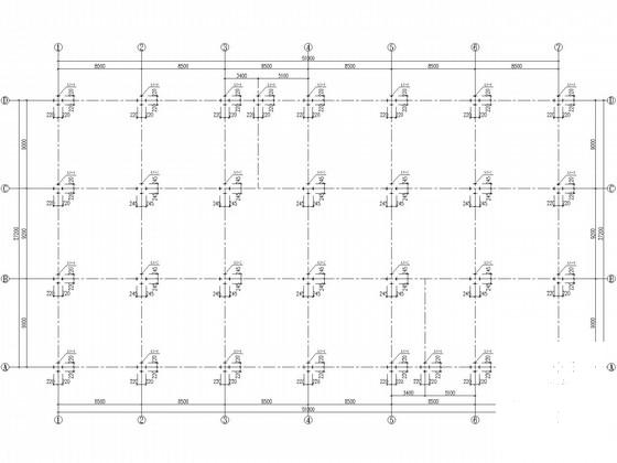钢框架厂房改扩建工程结构CAD施工图纸（独立基础）(平面布置图) - 1