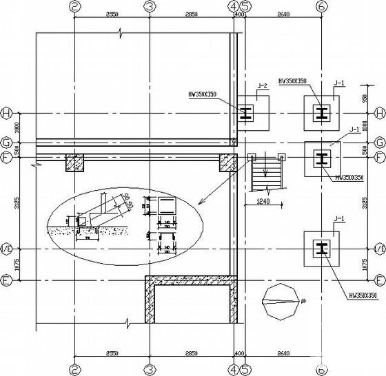 客运大厦新增消防梯钢结构CAD施工图纸 - 1