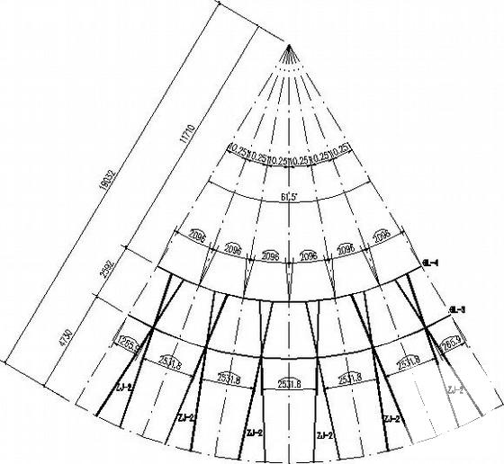 锥形图纸空间立体造型园林建筑钢结构CAD施工图纸(平面布置图) - 3