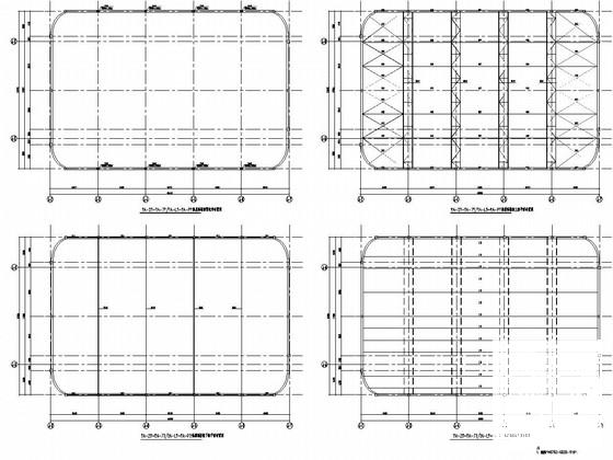 溜冰场屋盖28m跨度管桁架结构CAD施工图纸 - 1