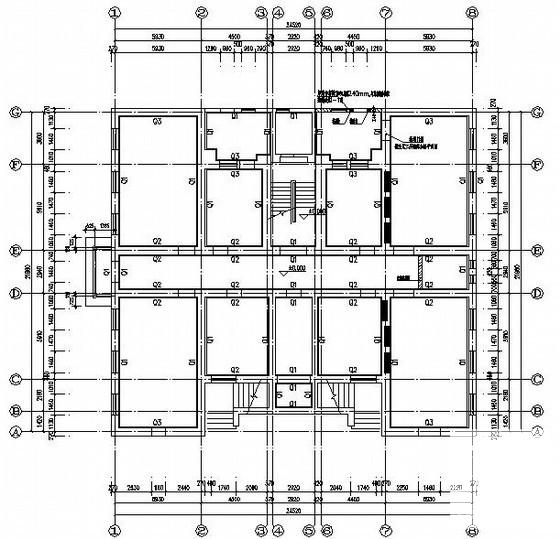 3层砖木坡屋顶房屋加固结构CAD施工图纸（7度抗震） - 1