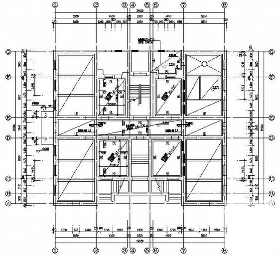 3层砖木坡屋顶房屋加固结构CAD施工图纸（7度抗震） - 2