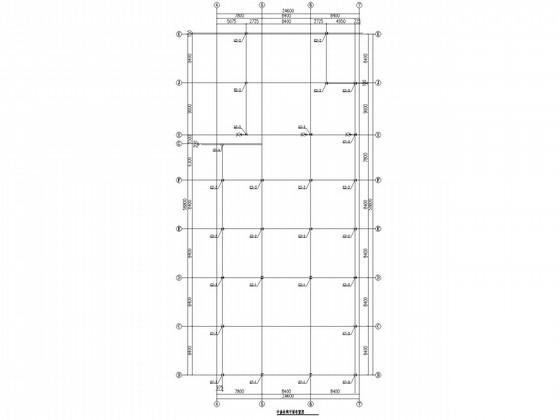 中庭及连廊钢框架结构CAD施工图纸(深化设计图纸)(平面布置图) - 1