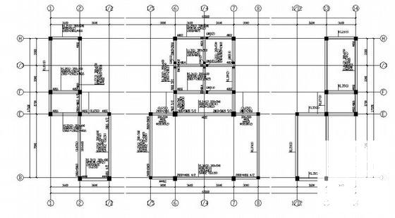 4层框架结构小学教学楼结构CAD施工图纸（独立基础）(平面布置图) - 2