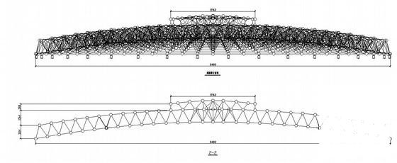 84米直径圆形网壳结构体育馆结构CAD施工图纸(平面布置图) - 3