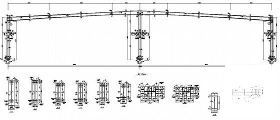 57米两联大跨度钢结构厂房结构CAD施工图纸（28.5米跨10T吊车） - 3