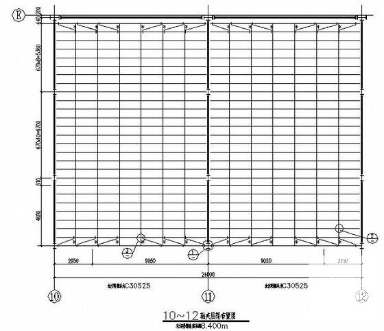 局部3层门式刚架厂房结构CAD施工图纸(平面布置图) - 3