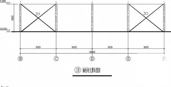 单层钢结构厂房结构CAD施工图纸（独立基础）(平面布置图) - 2