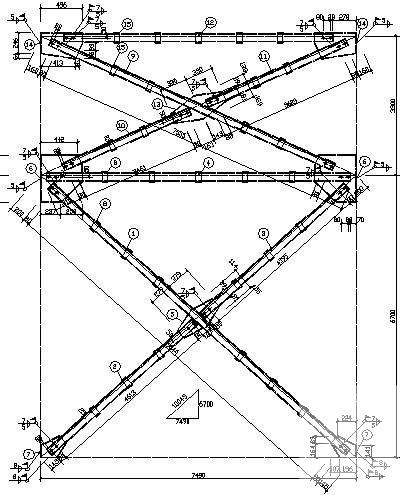 门式轻型钢结构单层厂房结构CAD施工图纸（条形基础）(平面布置图) - 3