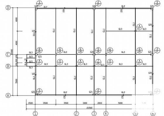 多层钢框架公司职工食堂结构CAD施工图纸（7度抗震）(楼板配筋图) - 2