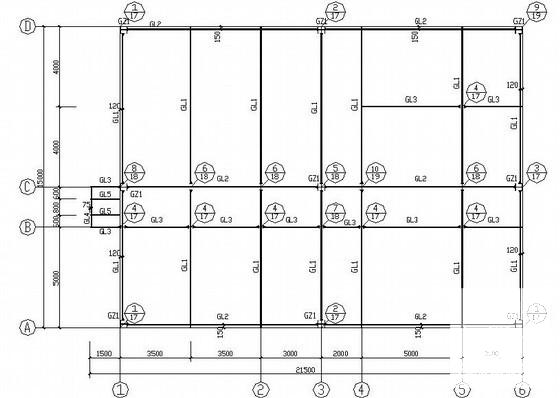 多层钢框架公司职工食堂结构CAD施工图纸（7度抗震）(楼板配筋图) - 2