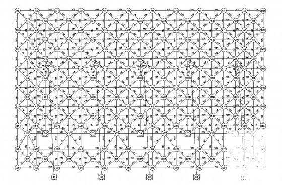 网架结构中学运动场看台结构CAD施工图纸（原创单面支撑悬挑网架）(网架设计) - 2